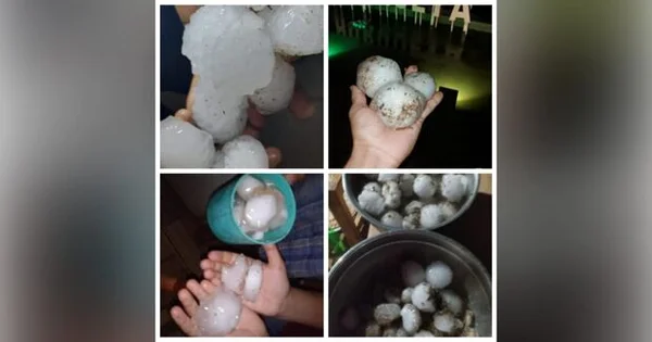 Vídeo: chuva de granizo deixa destruição na fronteira com o Paraguai