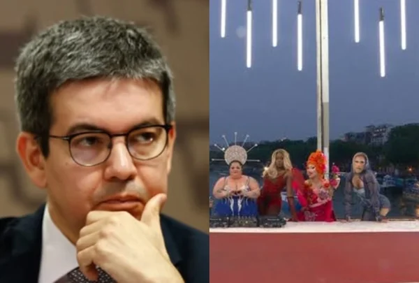 Montagem com fotos coloridas do senador Randolfe Rodrigues e abertura das Olimpíadas de Paris 2024 - Metrópoles