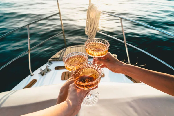foto colorida de confraternização com drinks