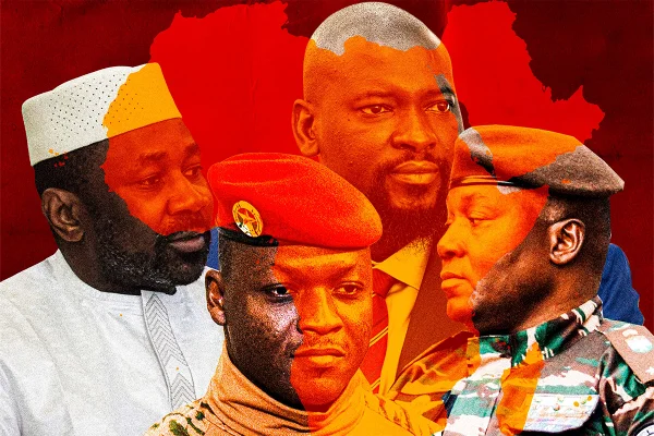Imagem colorida mostra militares que deram golpes na África - Metrópoles