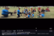 Assessores da Prefeitura de Luziânia, Jair Esteves Martins e Eliseu Moreira Gonçalves divulgam atividades em escolinha de futebol do Capital
