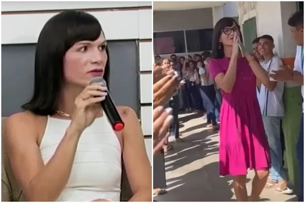 Alunos fazem homenagem a professora que sofreu transfobia em loja