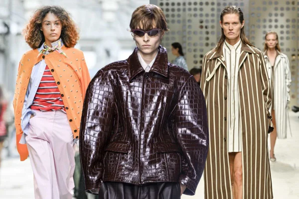 Montagem com fotos de desfiles do Milão Fashion Week SS26 - Metrópoles