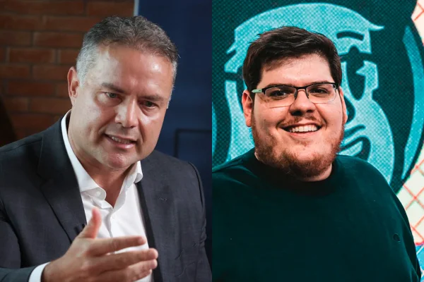 O ministro Renan Filho e Casimiro Miguel, da CazéTV