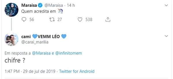 Maraisa tuíta emoji de unicórnio e Marília Mendonça cutuca: “Chifre?” - destaque galeria Maraisa tuíta emoji de unicórnio e Marília Mendonça cutuca: “Chifre?” - destaque galeria