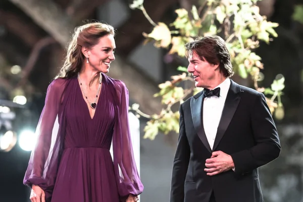 Tom Cruise e Kate Middleton na première de Digger, em Londres