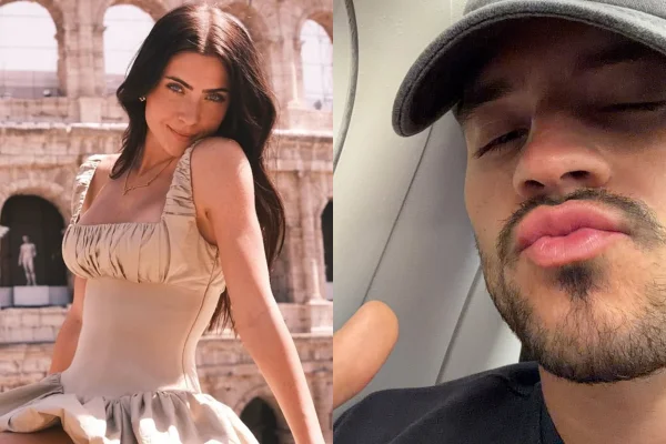 André Lamoglia compartilha registro romântico com Jade Picon na praia