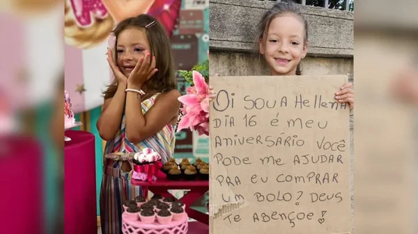 Hellena Barreto, menina que pediu bolo de aniversário em semáforo