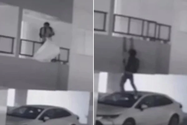 Câmera flagra homem escalando prédio e invadindo apartamento em Uberlândia (MG)