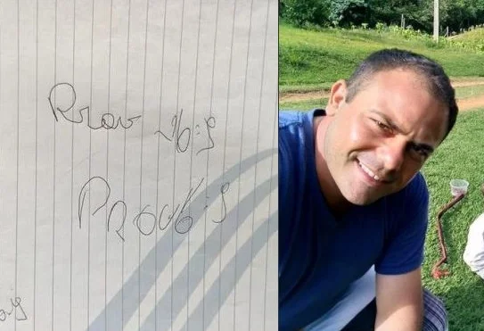 Homem escreve provérbio bíblico após acordar de coma no Espírito Santo