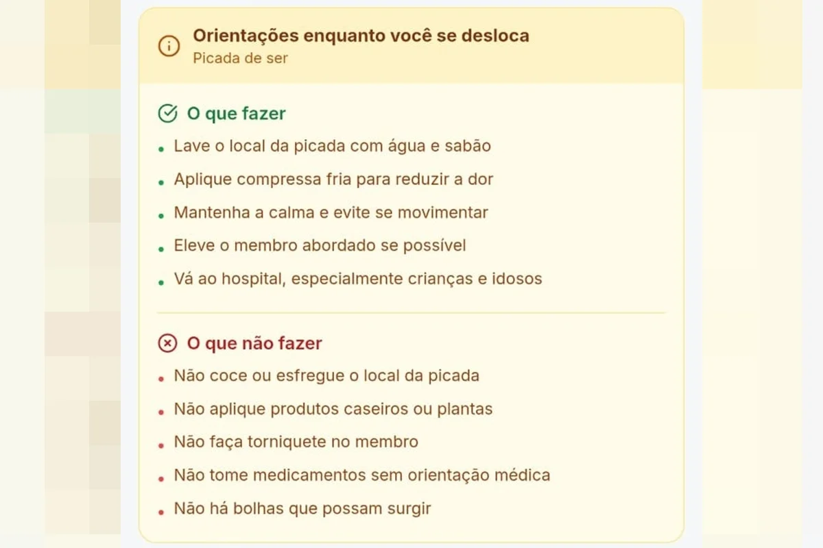 O SOS Soro deixa explícito o que fazer e o que não fazer a caminho do hospital O SOS Soro deixa explícito o que fazer e o que não fazer a caminho do hospital