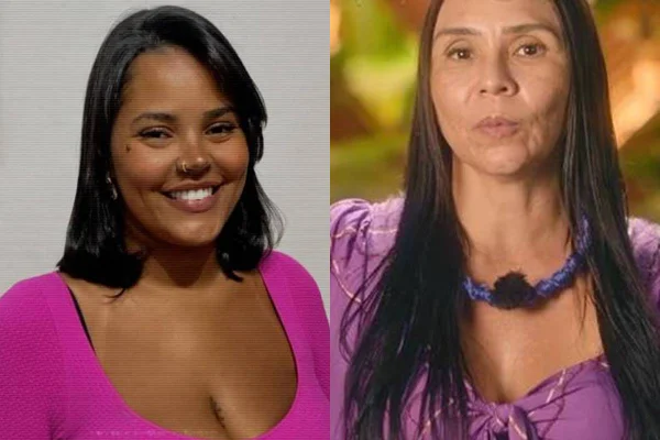 Larissa Pereira e Yoná Sousa, do Ilhados com a Sogra, em montagem colorida - Metrópoles