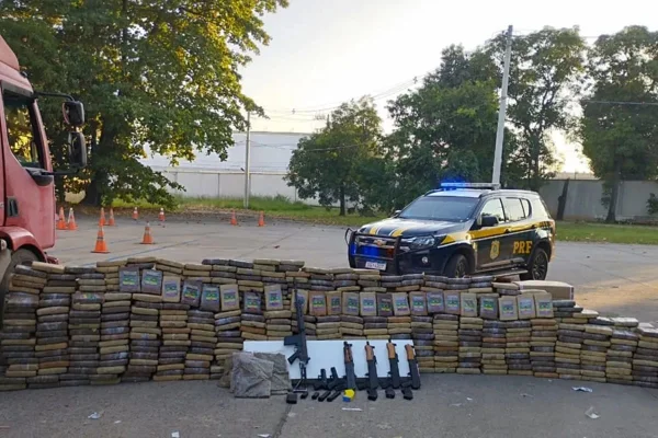 PRF apreende carregamento com armas e drogas