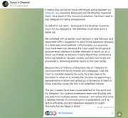 Postagem do dono do Telegram pedindo desculpas ao STF