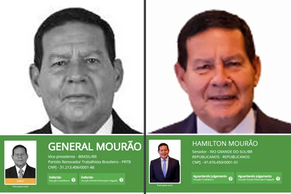 Mourão se declara branco e retira “general” do registro de candidatura