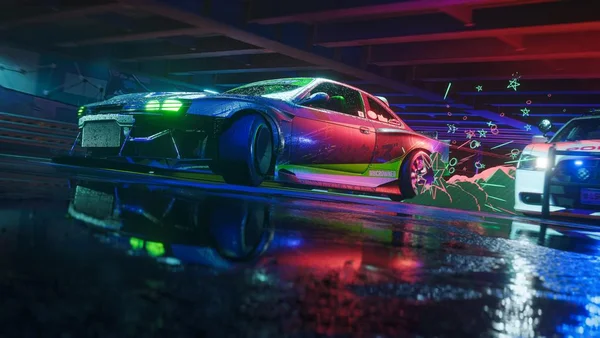 Arte com carro em jogo Need for Speed Unbound - Metrópoles