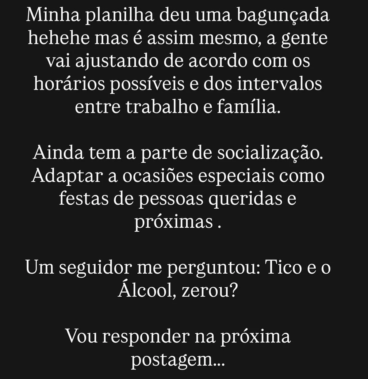 Tico Santta Cruz contou sobre a decisão de parar de beber Tico Santta Cruz contou sobre a decisão de parar de beber