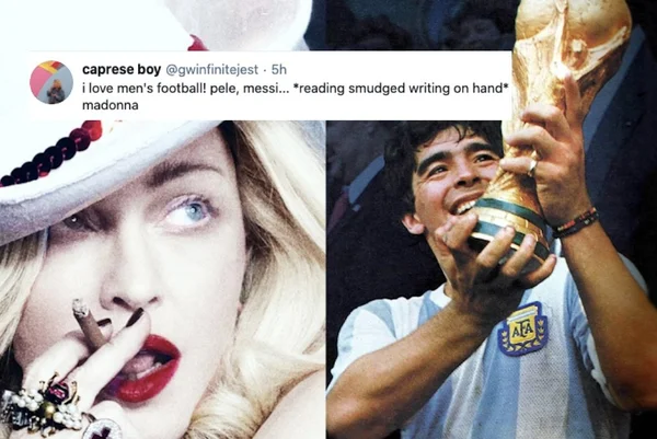 Madonna é confundida com Maradona