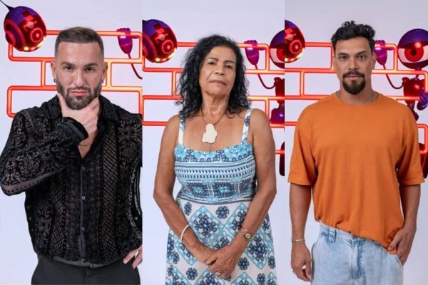Montagem colorida com fotos de Diego Hypólito, Dona Vilma e Vinícius - Metrópoles