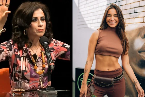 Montagem com fotos coloridas de Vanessa Lopes e Fernanda Torres - Metrópoles