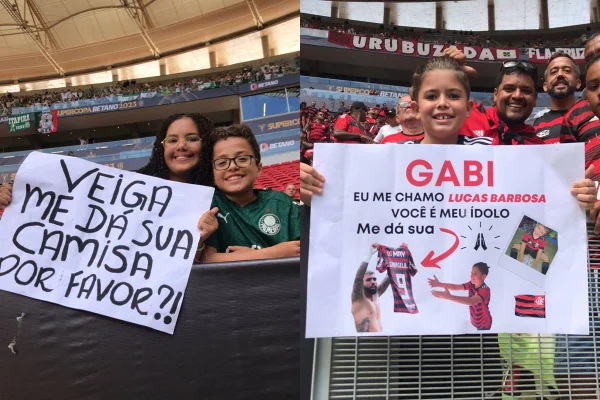 Supercopa: torcedores mandam recados e fazem pedidos para ídolos de Palmeiras e Flamengo