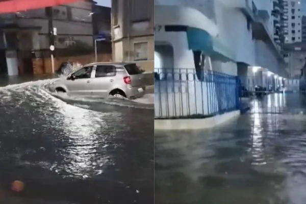 Alagamento em Santos - Metrópoles