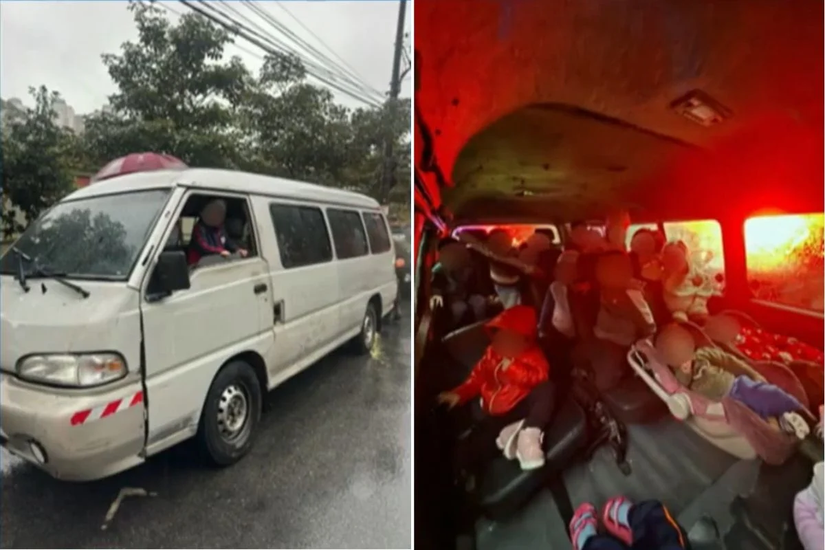 Motorista de van clandestina com 25 crianças é detido após fugir de fiscalização em Paraisópolis