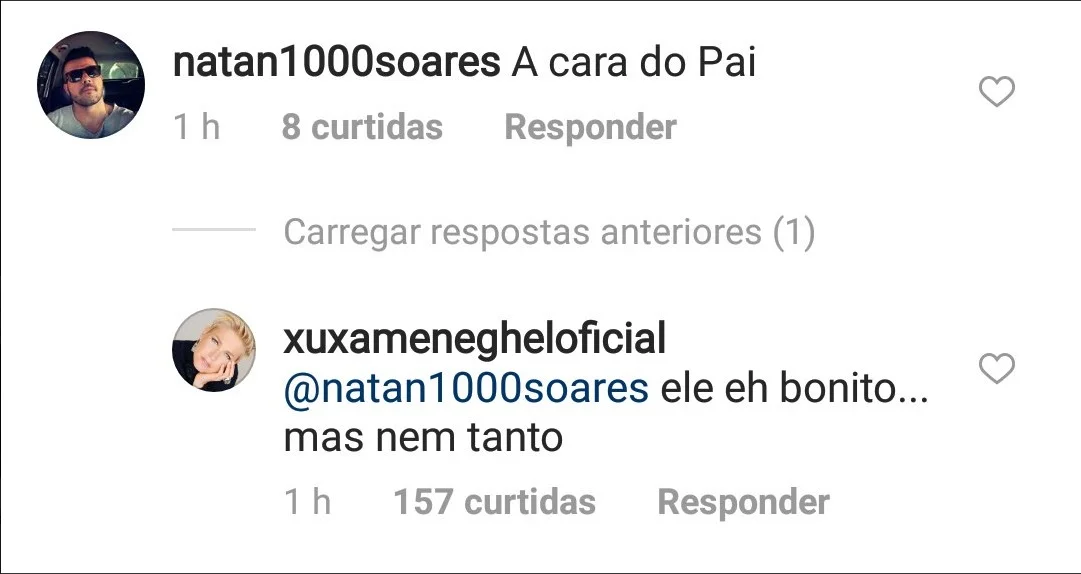 Após comentário comparando Sasha com seu pai, o ator Luciano Szafir, Xuxa tira onda com o ex-marido Após comentário comparando Sasha com seu pai, o ator Luciano Szafir, Xuxa tira onda com o ex-marido
