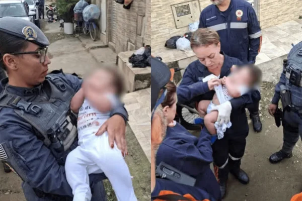 Imagem colorida do bebê resgatado após ser feito refém pelo próprio pai - Metrópoles