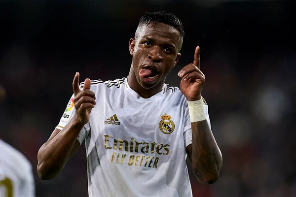 Vinicius Jr comemora gol no Real Madrid