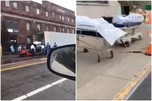 Coronavírus: empilhadeira retira corpos em hospital de NY