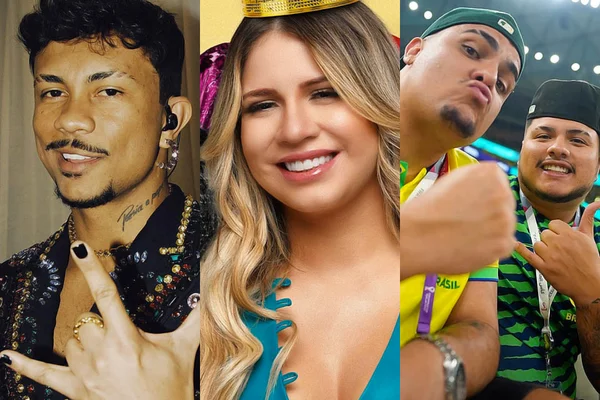 Xamã, Marília Mendonça e Igão e Mítico, do Podpah - Metrópoles