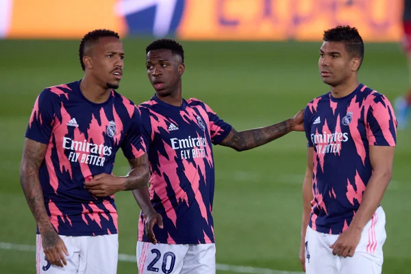 Militão, Vinicius Jr e Casemiro Real Madrid