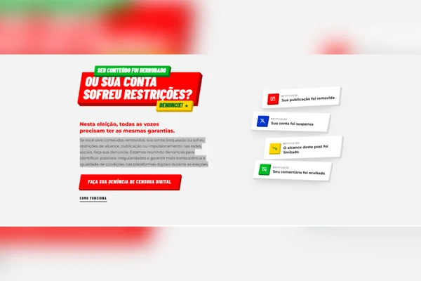 Campanha de Lula cria canal para denunciar suposta censura nas redes - destaque galeria Campanha de Lula cria canal para denunciar suposta censura nas redes - destaque galeria
