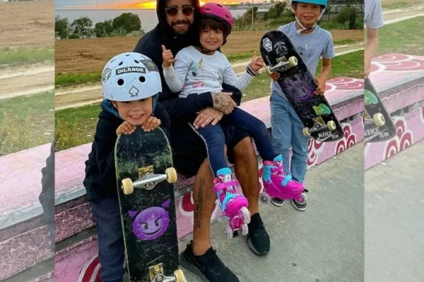 Com 9 anos, filho de Pedro Scooby e Luana Piovani é fera no skate