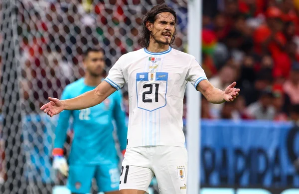 Edinson Cavani durante partida do Uruguai - Metrópoles