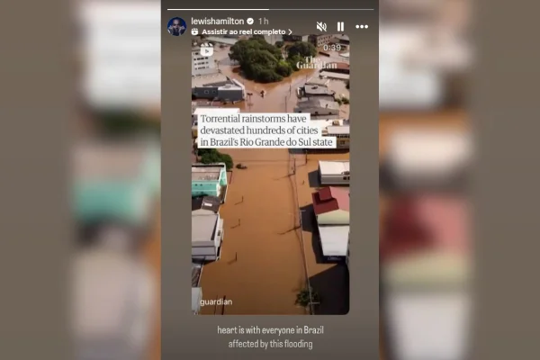 Imagem colorida de Lewis Hamilton comentando Rio Grande do Sul - Metrópoles