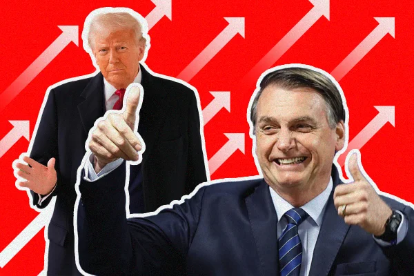 Imagem colorida mostra Trump e Bolsonaro - Metrópoles