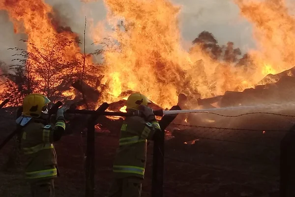 Vídeo: chamas tomam conta de depósito de madeira em Brasília