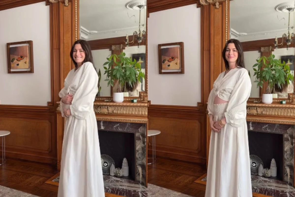 Anne Hathaway revela terceira gravidez e mostra barrigão Anne Hathaway revela terceira gravidez e mostra barrigão
