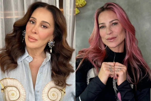 montagem com fotos de Claudia Raia e Luana Piovani - metrópoles