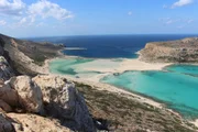 Lagoa de Balos, na península de Gramvousa, na ilha de Creta, Grécia
