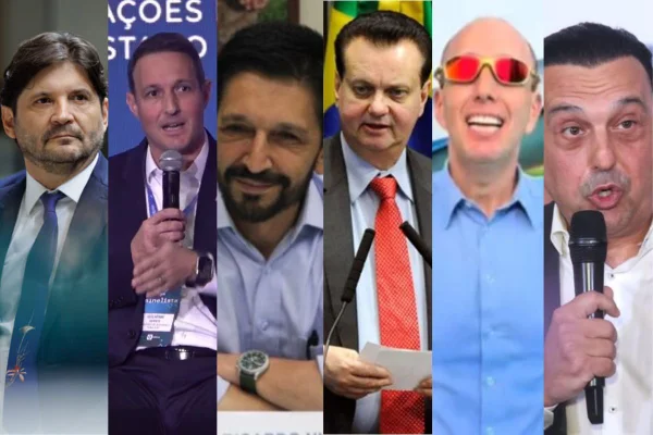 André do Prado, Guilherme Derrite, Ricardo Nunes, Gilberto Kassab, Rodrigo Manga e Felício Ramuth