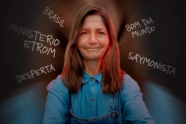 Montagem com foto colorida da Lusimar, menina do Ministério Etrom - Metrópoles