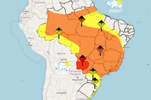 Inmet emite alerta de “grande perigo” de tempestades para 44 cidades