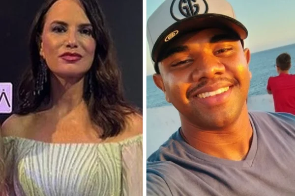 Montagem feita a partir de fotos das redes sociais de Luiza Brunet e Davi - Metrópoles