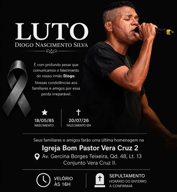 Quem era Diogo Nascimento, cantor gospel que morreu aos 41 anos - destaque galeria Quem era Diogo Nascimento, cantor gospel que morreu aos 41 anos - destaque galeria