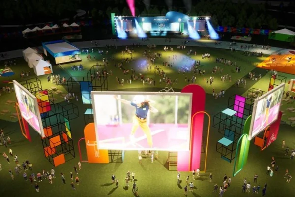 Imagem colorida de um festival