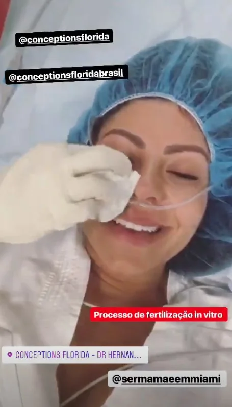 Ela deu início ao processo de fertilização in vitro Ela deu início ao processo de fertilização in vitro