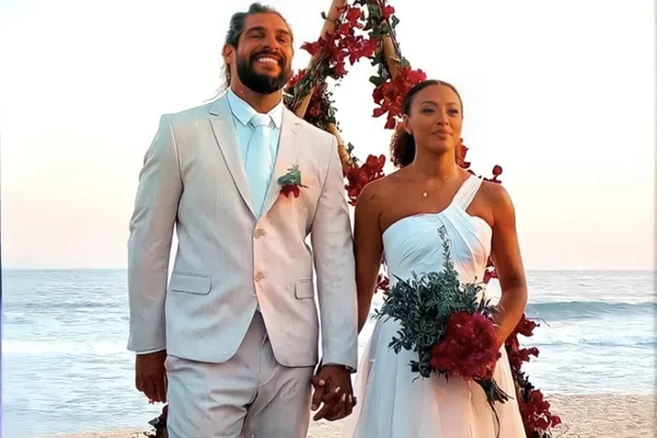 Sheron Menezzes e Saulo Bernard se casam à beira-mar: veja fotos